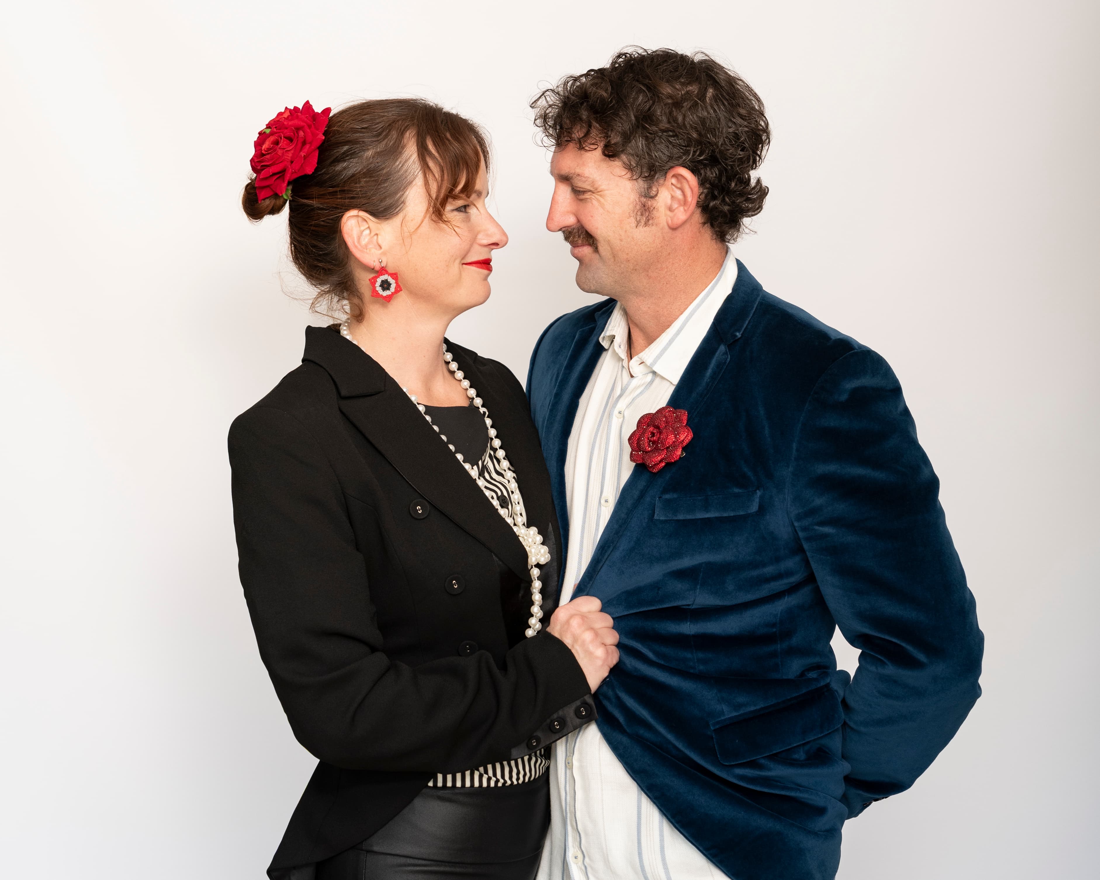 Steffanie and her partner in a formal portrait