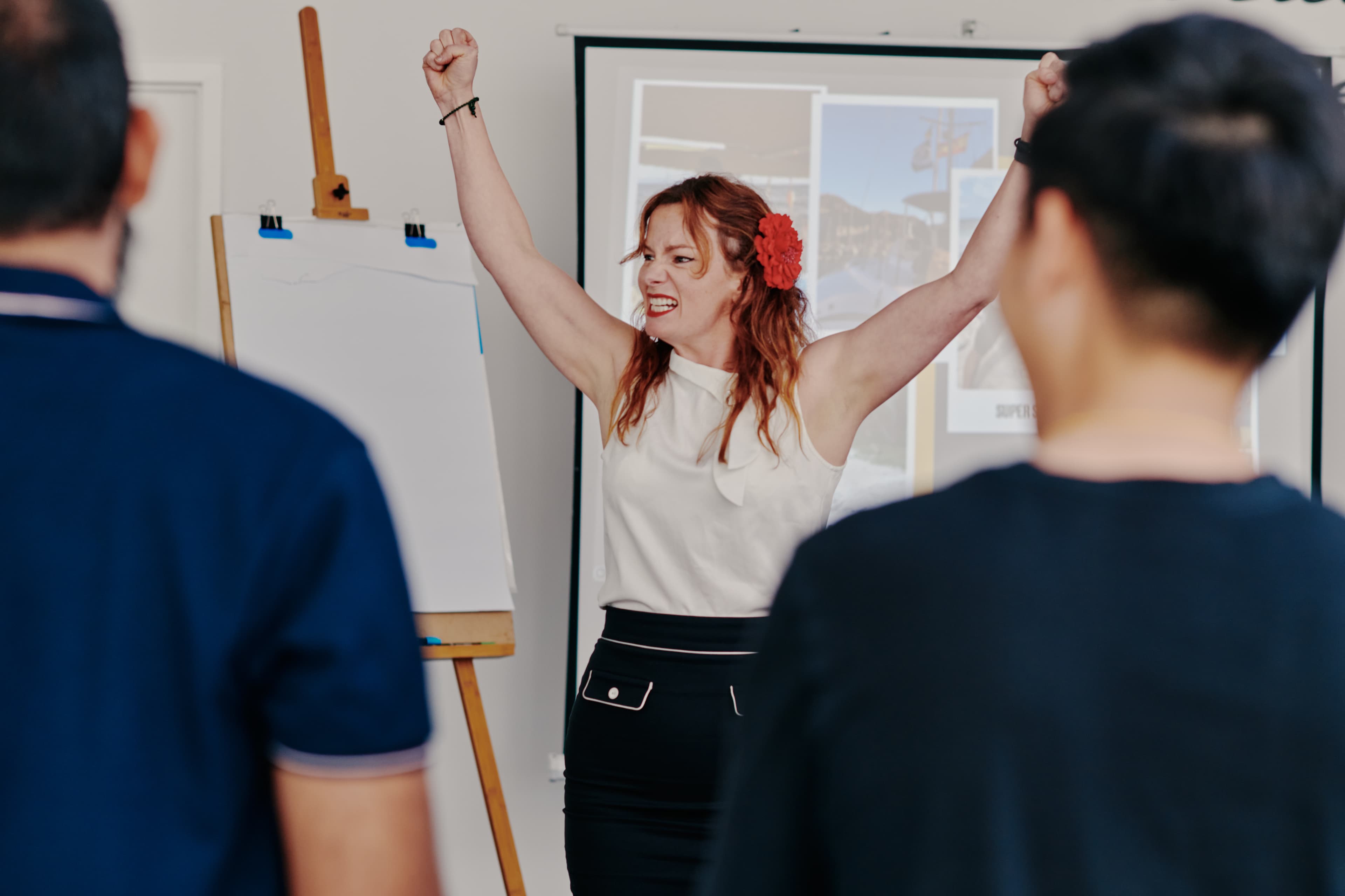 Steffanie celebrating during a workshop